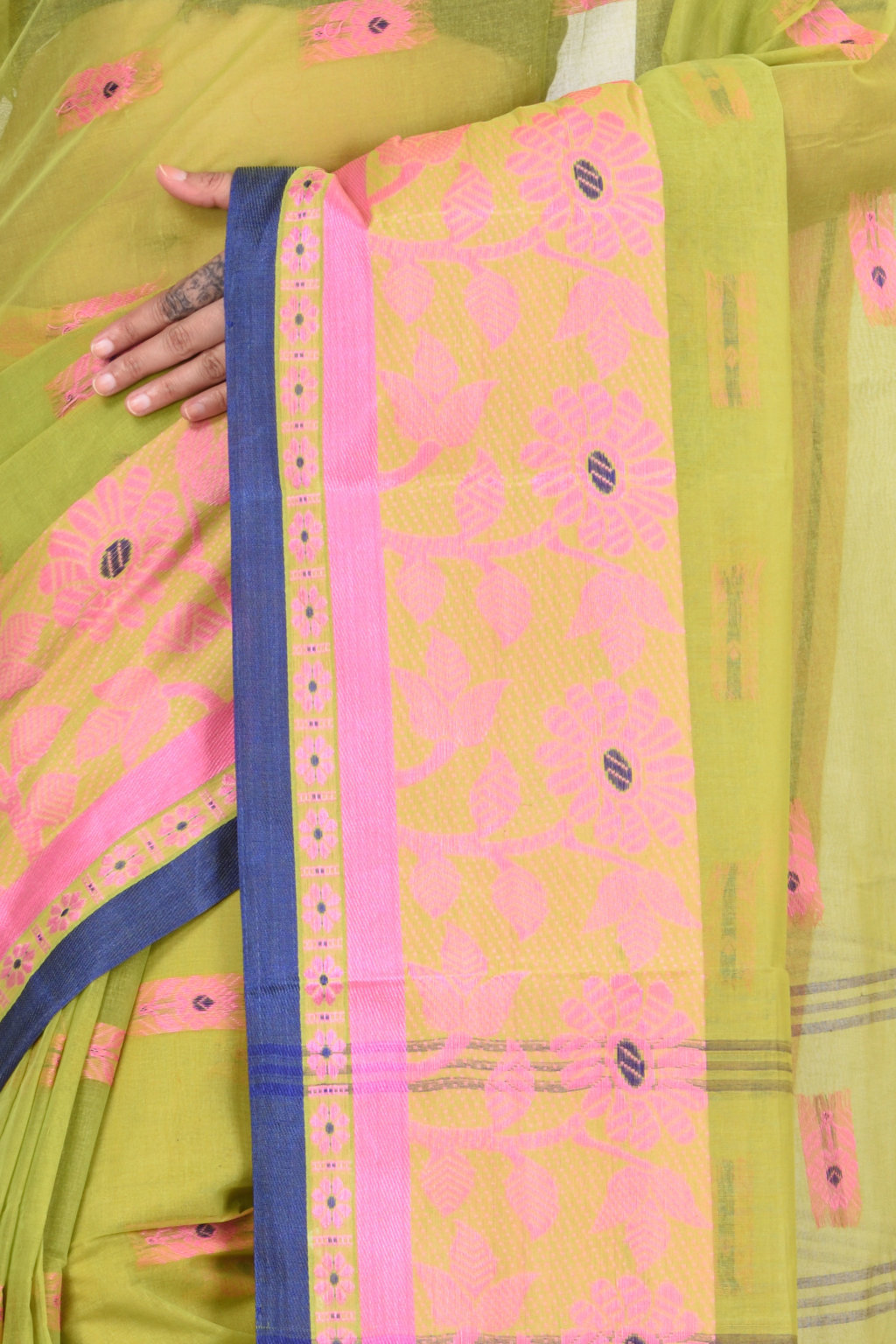 Green Pure Cotton Fultop_Tant Tant Saree (851)